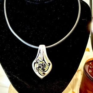 Silver and Black Pendant Shoker